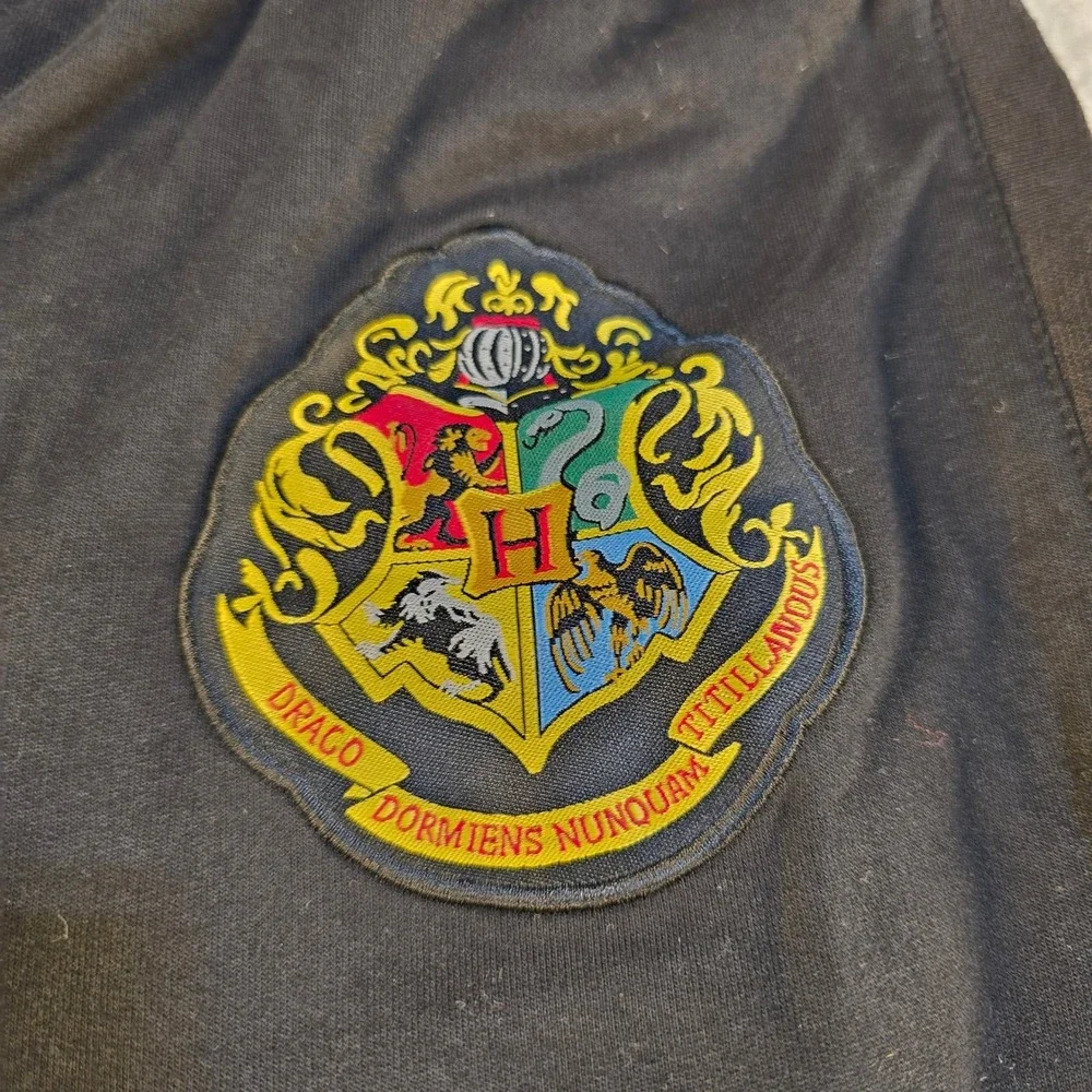 Harry Potter Universal Studios Hogwarts Crest Joggers Black Sweatpants Mens L‎